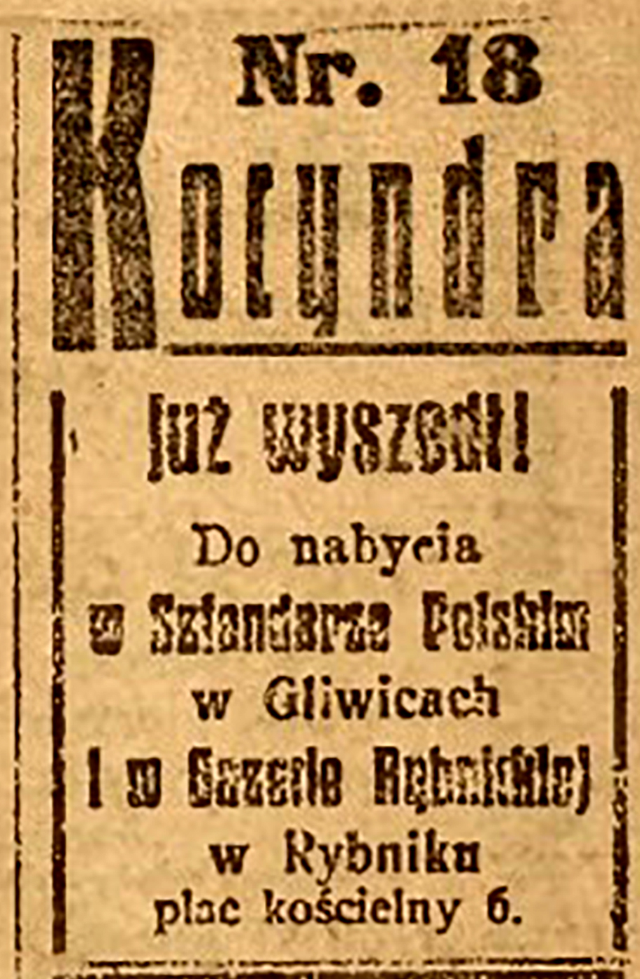 Ogłoszenie ze stycznia 1921 r.