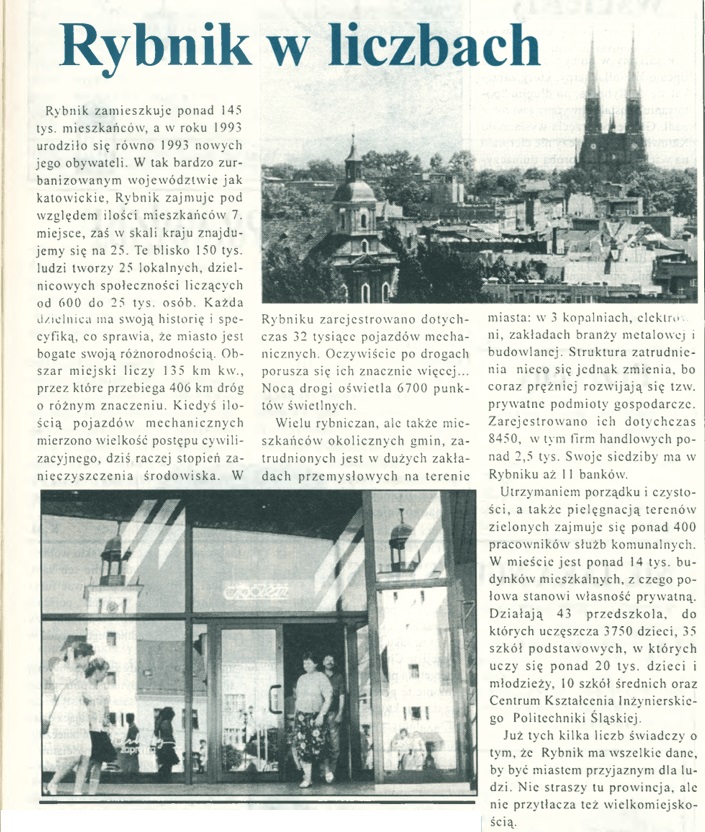 Artykuł w Gazecie Rybnickiej z 22 lipca 1994 roku. 