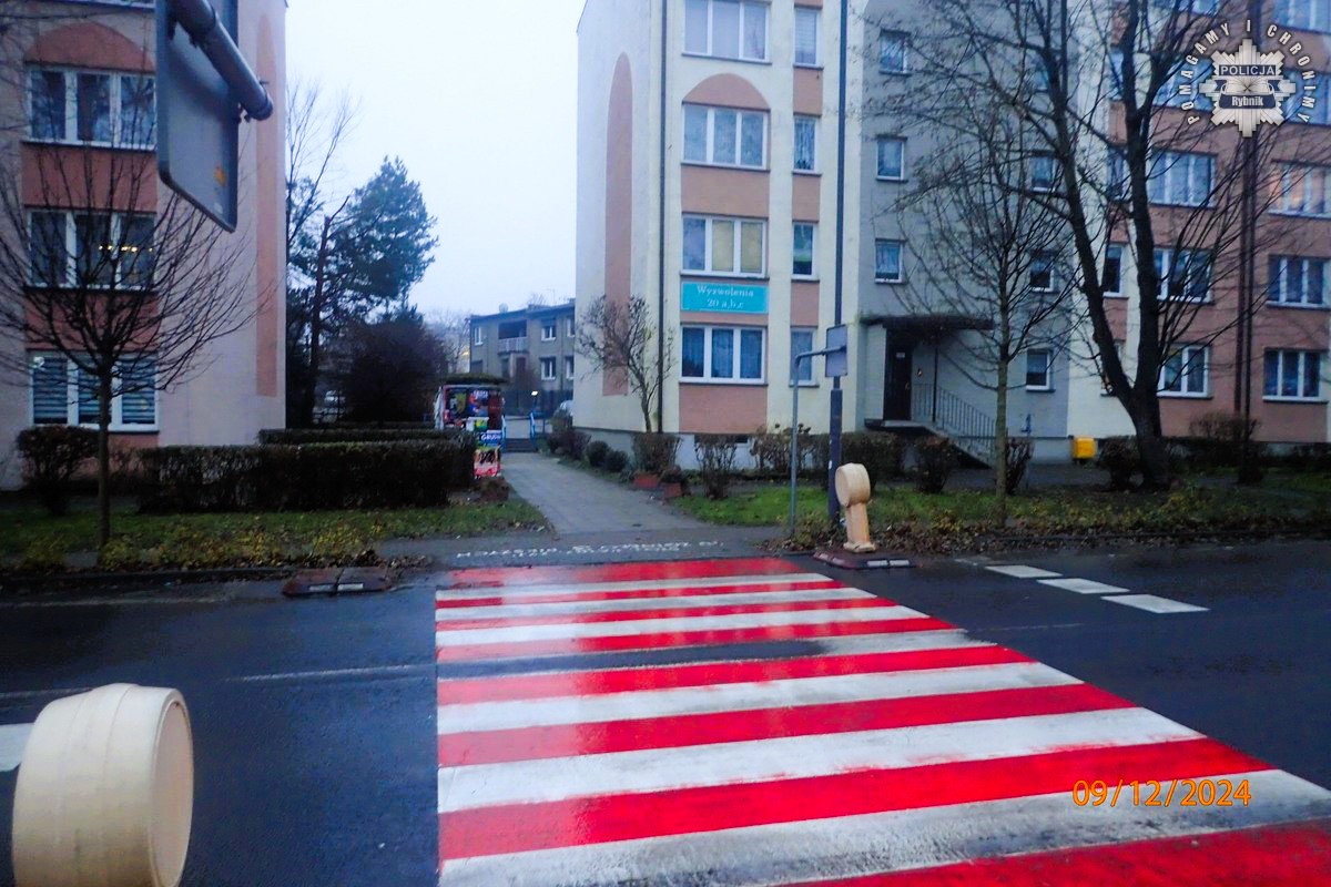 Potrącenie na Wyzwolenia w Rybniku. Zdj. Policja 