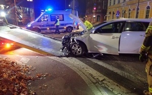 Wypadek na ulicy Chrobrego w Rybniku (1)