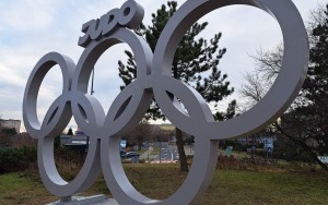 Koła olimpijskie na rondzie przy Zebrzydowickiej (4)