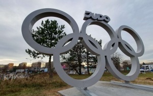Koła olimpijskie na rondzie przy Zebrzydowickiej (5)
