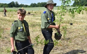 Posadzili w Zamysłowie 100 drzew na 100-lecie Hufca ZHP Ziemi Rybnickiej (1)